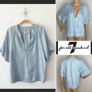 $178 Like new! 7 FOR ALL MANKIND Chambray Split Collar Pullover